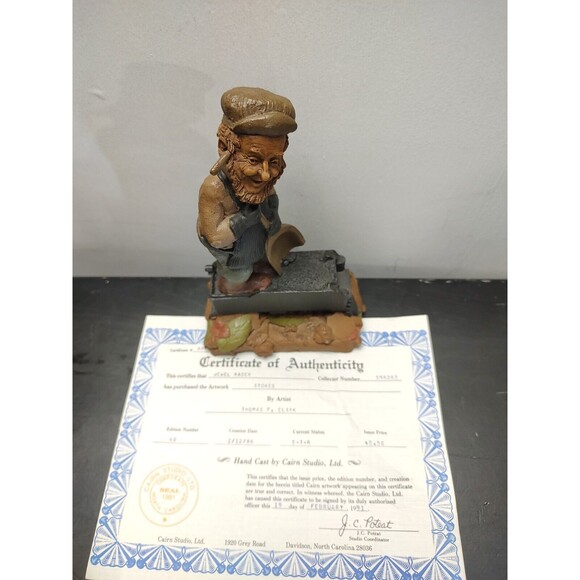Tom Clark Gnome Cairn Studio Stokes #60  1986 Gnome with Coal Tender Train COA - Picture 6 of 12
